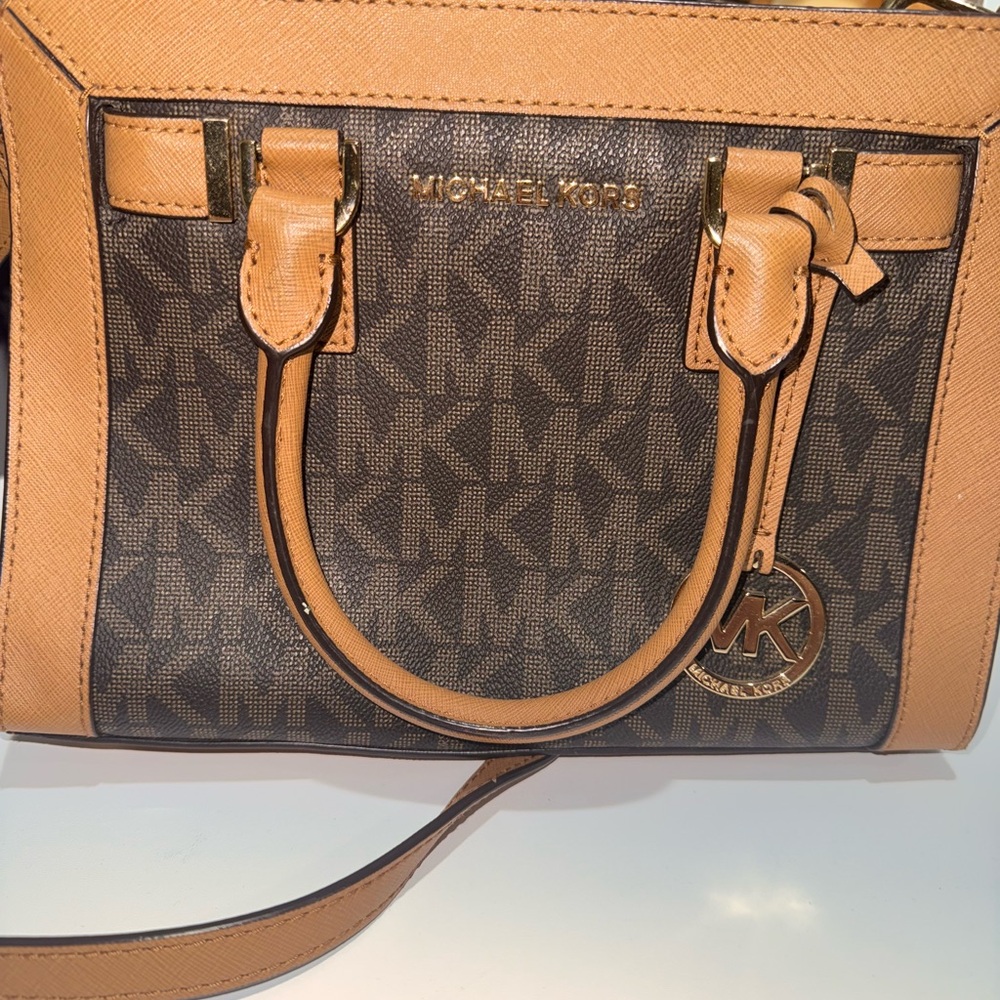 Michael Kors Brown and Tan Satchel